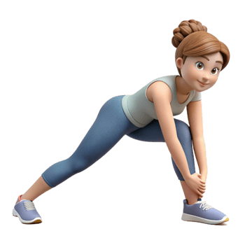 vibrant minimalist Woman Stretching Hamstrings Isolated genuine png