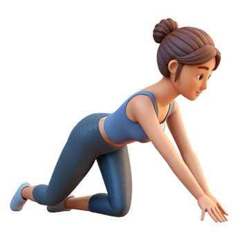 vibrant abstract Woman Stretching Side View Cutout Transparent Background high resolution png