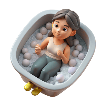 beautiful creative Woman Taking Bath with Bubbles Top View Cutout high resolution png