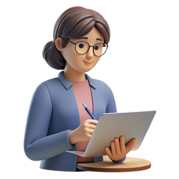 wonderful rustic Woman Taking Notes During Online Meeting Cutout Element png