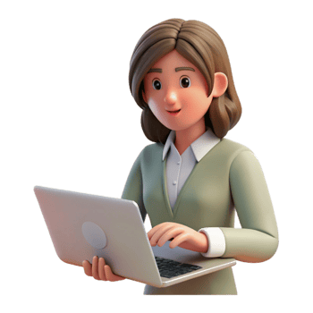 extraordinary rustic Woman Typing on Laptop Keyboard Cutout Element genuine png