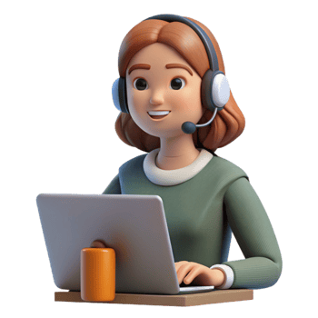 extraordinary vintage Woman with Headphones at Computer Cutout detailed png