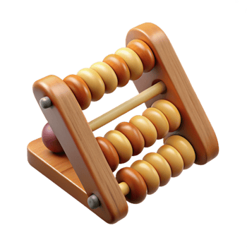 dramatic vintage Wooden Abacus Top Angle Isolated premium png