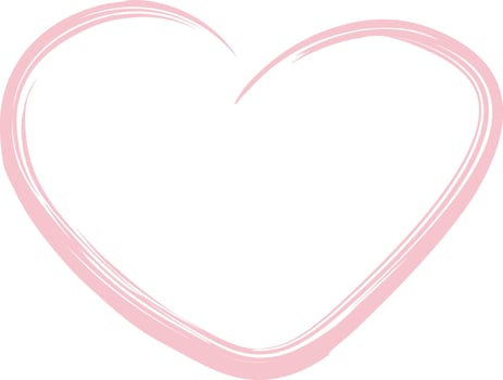 pink heart flat emblem or logo drawing, hand drawn flat cartoon sketch. Greeting card template for Valentine's Day and Mother's Day. vector