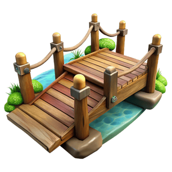 magnificent rustic Wooden Bridge Over River Rustic Charm Cutout exclusive png