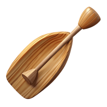 impressive minimalist Wooden Canoe Paddle Cutout Top View high quality png