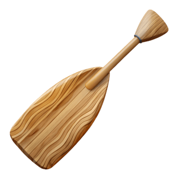 beautiful artistic Wooden Canoe Paddle Cutout Top View exclusive png