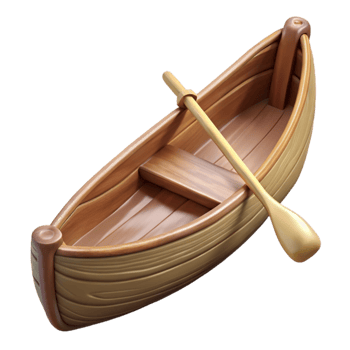 beautiful abstract Wooden Canoe Side Angle Cutout premium png