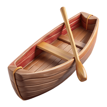 impressive modern Wooden Canoe Side View Isolated exclusive png