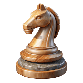 serene artistic Wooden Chess Piece Knight Isolated on Transparent Background genuine png