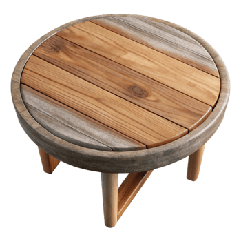 magnificent artistic Wooden Coffee Table Top View Isolated detailed png