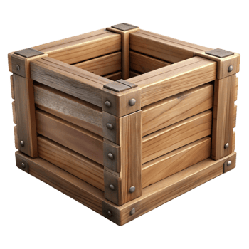 impressive vintage Wooden Crate Side View Isolated authentic png