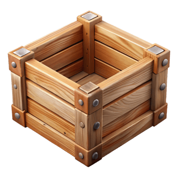 serene modern Wooden Crate Top View Cutout authentic png