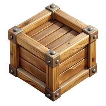 elegant contemporary Wooden Crate Top View Cutout professional png