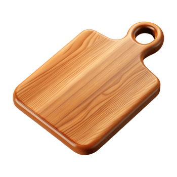 beautiful classic Wooden Cutting Board Cutout Top View premium png