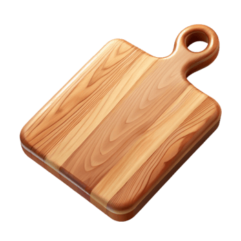 elegant minimalist Wooden Cutting Board Top View Isolated png