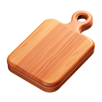elegant vintage Wooden Cutting Board Top View Isolated premium png