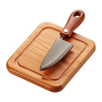 magnificent contemporary Wooden Cutting Board with Knife Transparent Background authentic png