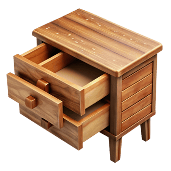 extraordinary minimalist Wooden Desk Drawer Open Top View Cutout high quality png