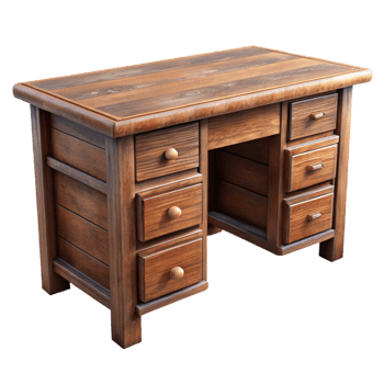 wonderful creative Wooden Desk Cutout with Drawers Transparent Background genuine png
