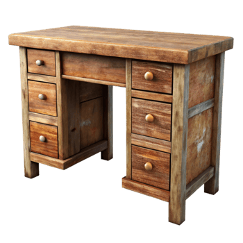 extraordinary traditional Wooden Desk with Drawers Cutout exclusive png