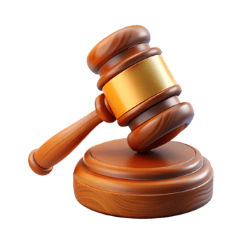 vibrant minimalist Wooden Gavel Front View with Sound Block Cutout original png