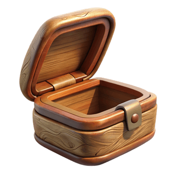 wonderful vintage Wooden Jewelry Box with Open Lid Cutout premium png