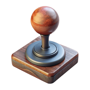 serene artistic Wooden Joystick Top View Cutout Element original png