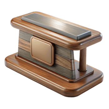 vibrant traditional Wooden Nameplate on Desk with Transparent Background high resolution png