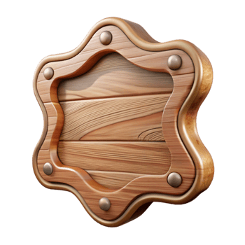 dramatic vintage Wooden Nameplate with Engraved Text Transparent Background detailed png