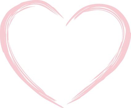 Hand-drawn flat cartoon-style pink heart flat emblem or logo. A charming sketch perfect for Valentine's Day and Mother's Day greeting card designs. vector