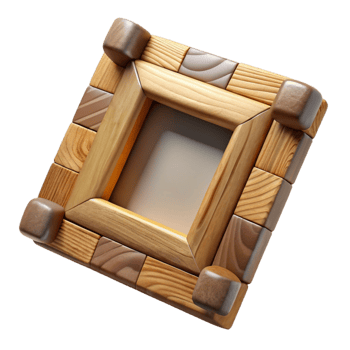 impressive vintage Wooden Picture Frame Top View Cutout premium png