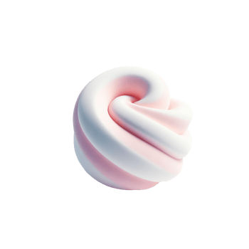 A white and pink ball of whipped cream png