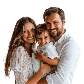 happy family with child on transparent background png