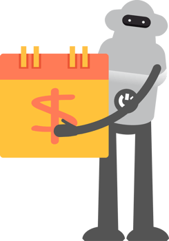 Robot Character and Payment Date Calendar Illustration png