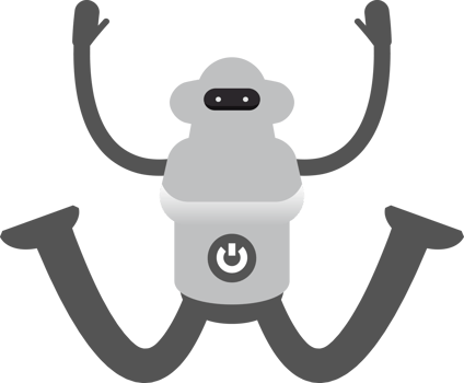 Robot Character Jumping and Rising Hands png
