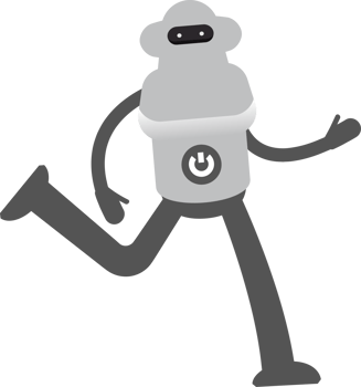 White Humanoid Robot Character Running Illustration png