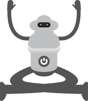 White Robot Character Sitting Illustration png