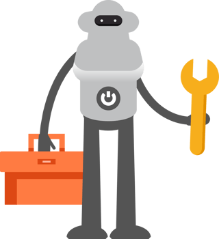 Robot Character Holding Toolbox and Wrench Illustration png