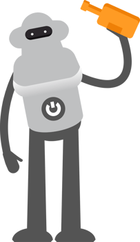 Robot Character Drinking Beer Illustration png