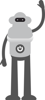 White Robot Character Raising Hand Illustration png