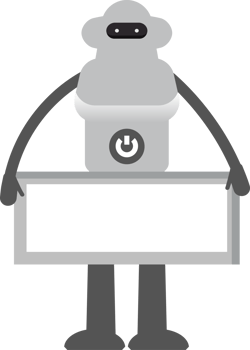 Robot Character and Blank Signage Illustration png