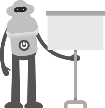 Robot Character Presenting Whiteboard Illustration png