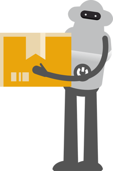 Robot Character Holding Box Illustration png