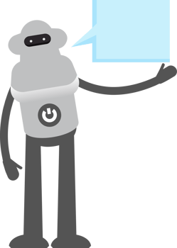 Robot Character and Speech Bubble Illustration png