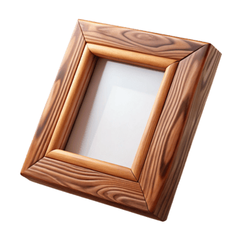 stunning rustic Wooden Picture Frame with White Mat Transparent Background premium png