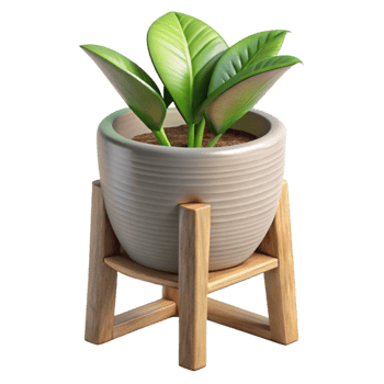wonderful creative Wooden Plant Stand with Pot Cutout detailed png
