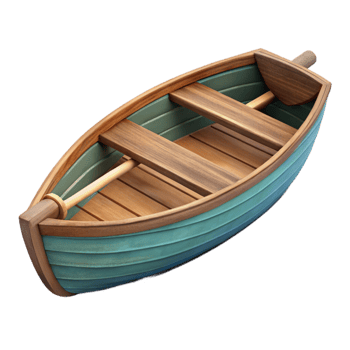 magnificent minimalist Wooden Rowboat on a Serene Lake Cutout genuine png