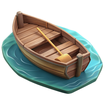 wonderful classic Wooden Rowboat on a Serene Lake Cutout genuine png