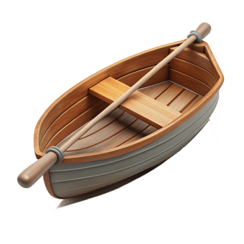 impressive abstract Wooden Rowboat on Calm Lake Cutout high quality png